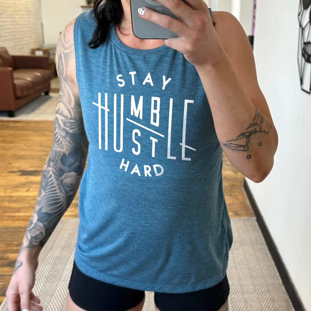Stay Humble Hustle Hard Muscle Tank - Image 2