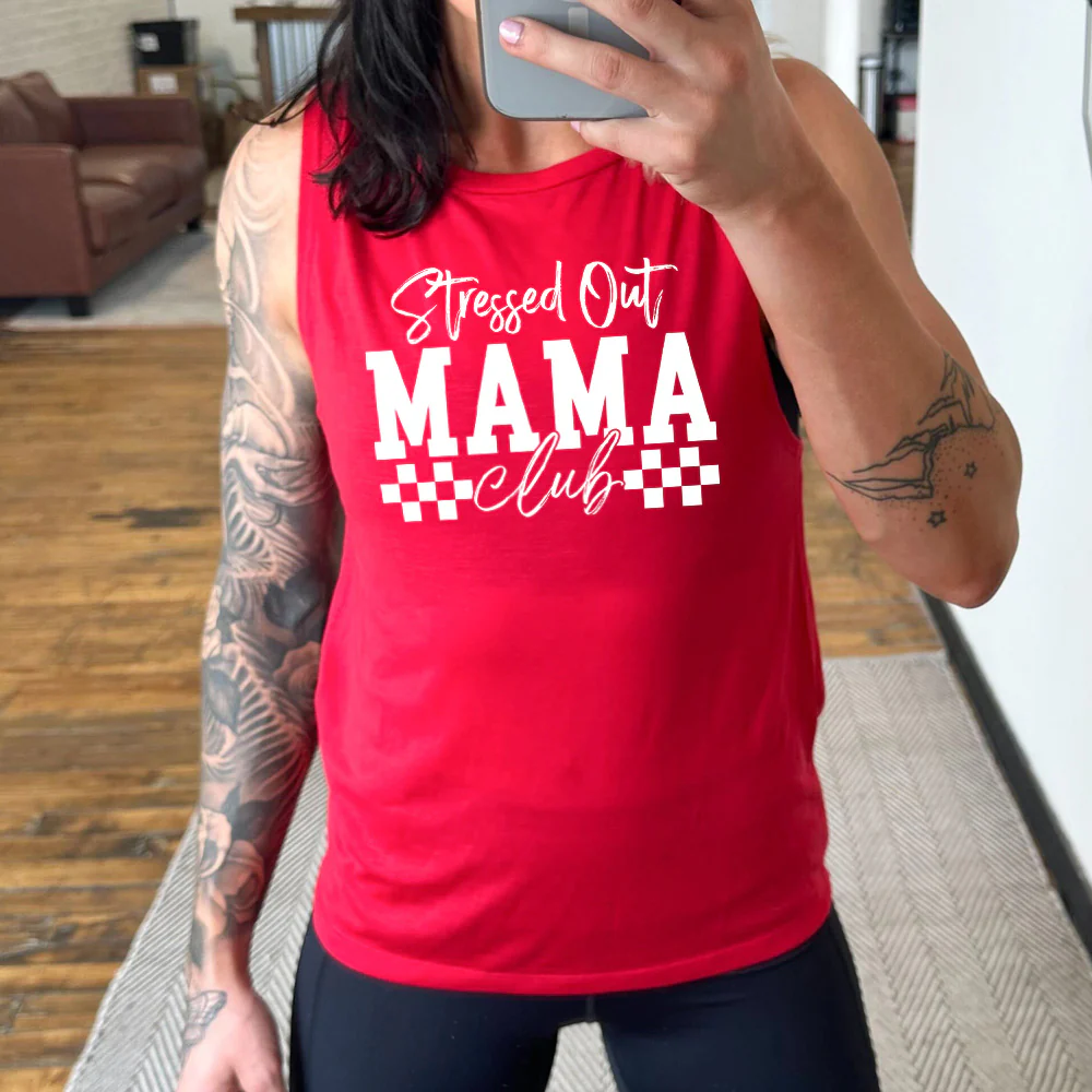 Stressed Out Mama Club Muscle Tank - Image 3