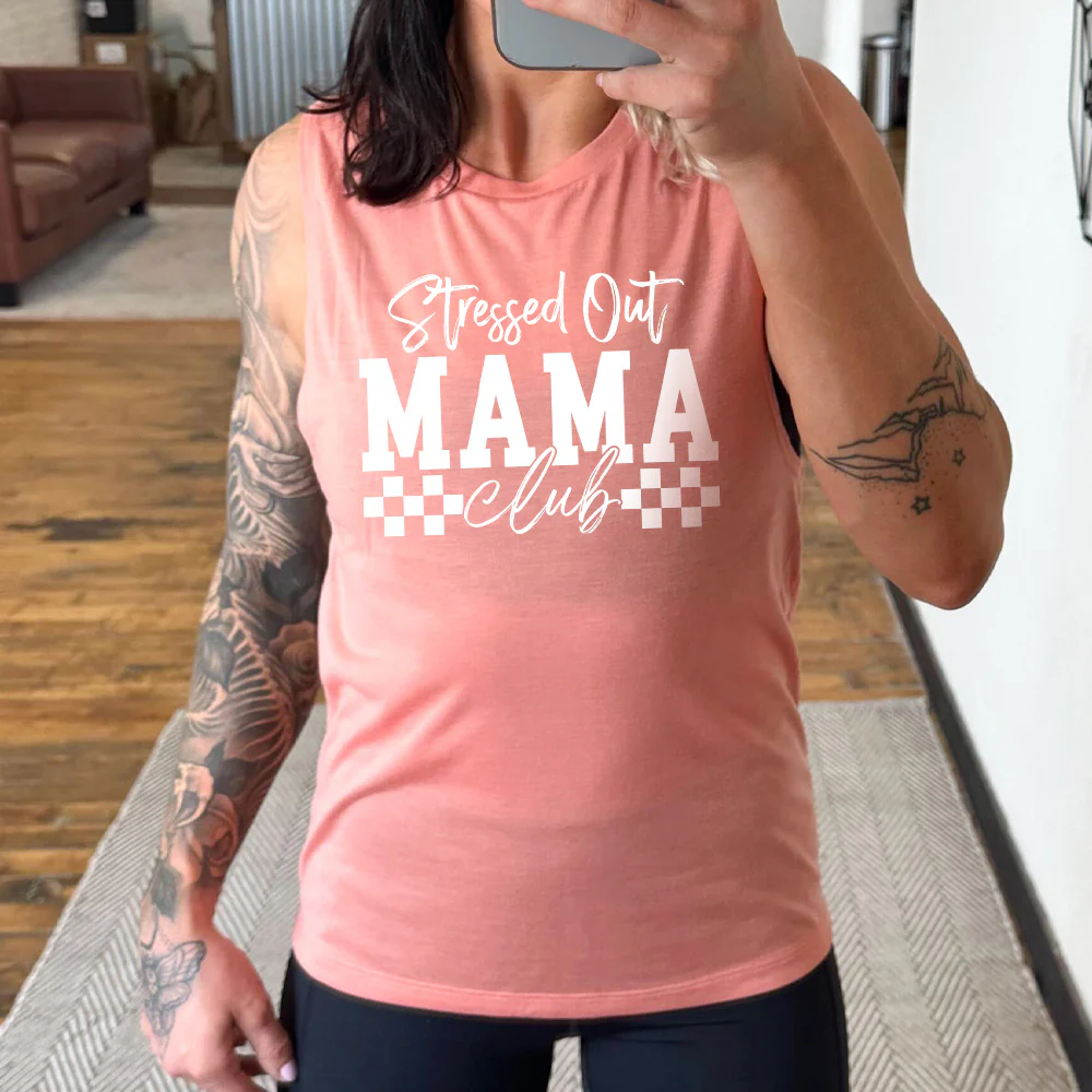 Stressed Out Mama Club Muscle Tank - Image 4