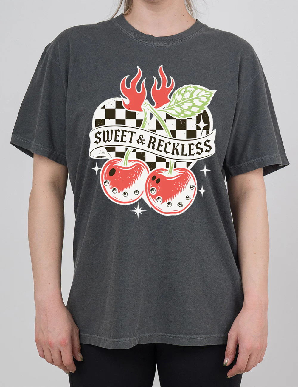 Sweet & Reckless Cherries Modern Tee - Image 2
