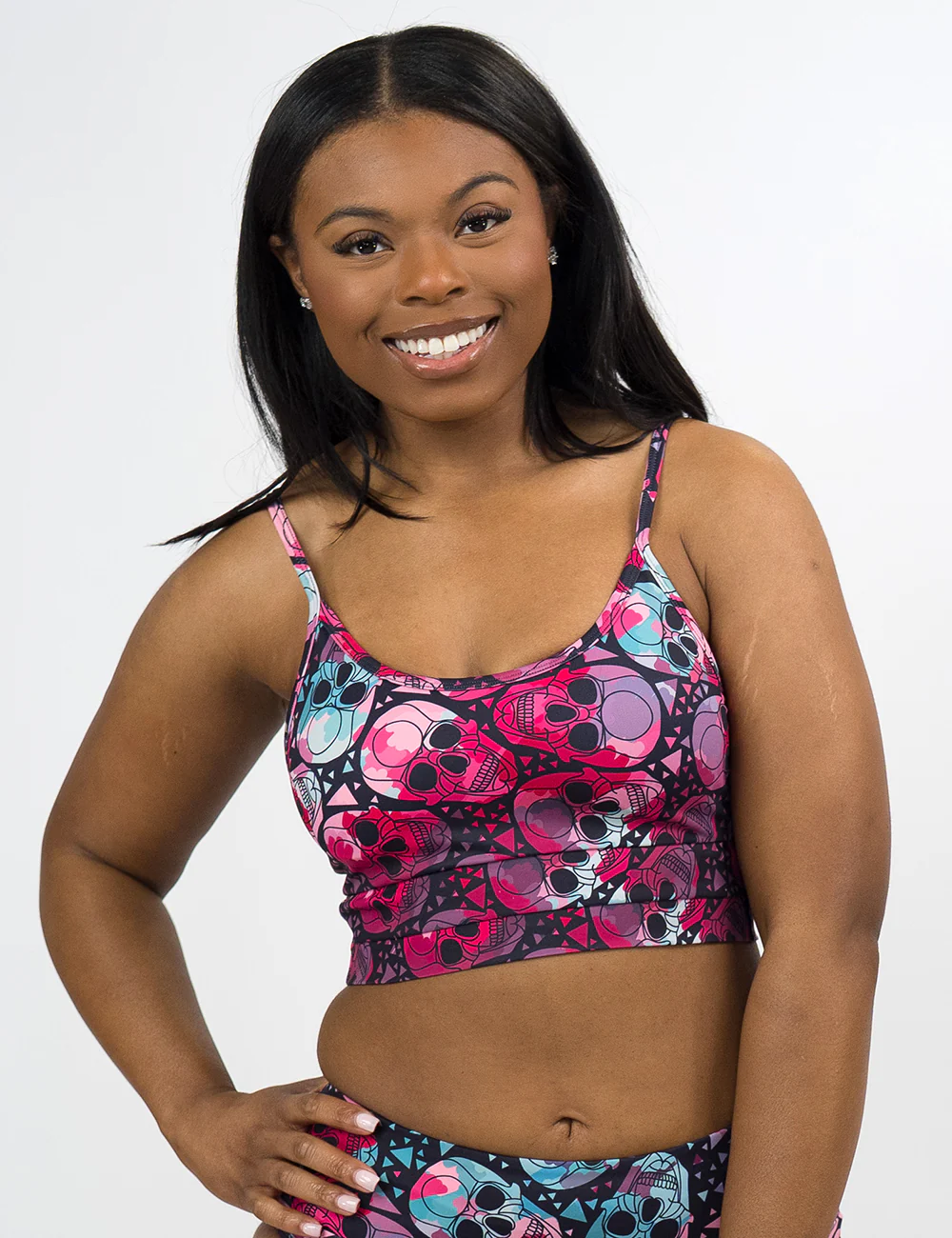 Swimsuit Top | Vibrant Skulls Coastline - Image 2