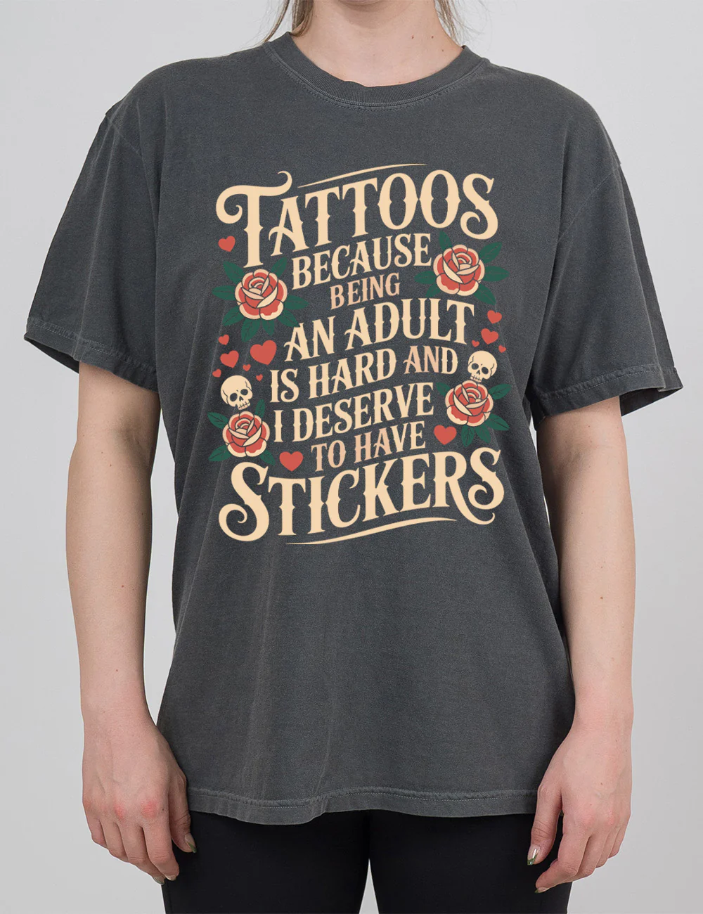 Tattoos Because Being An Adult Is Hard Modern Tee - Image 2