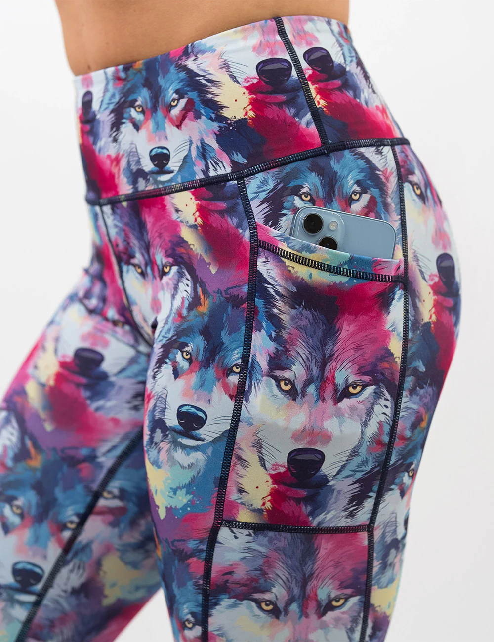 Watercolor Wolves Leggings - Image 8