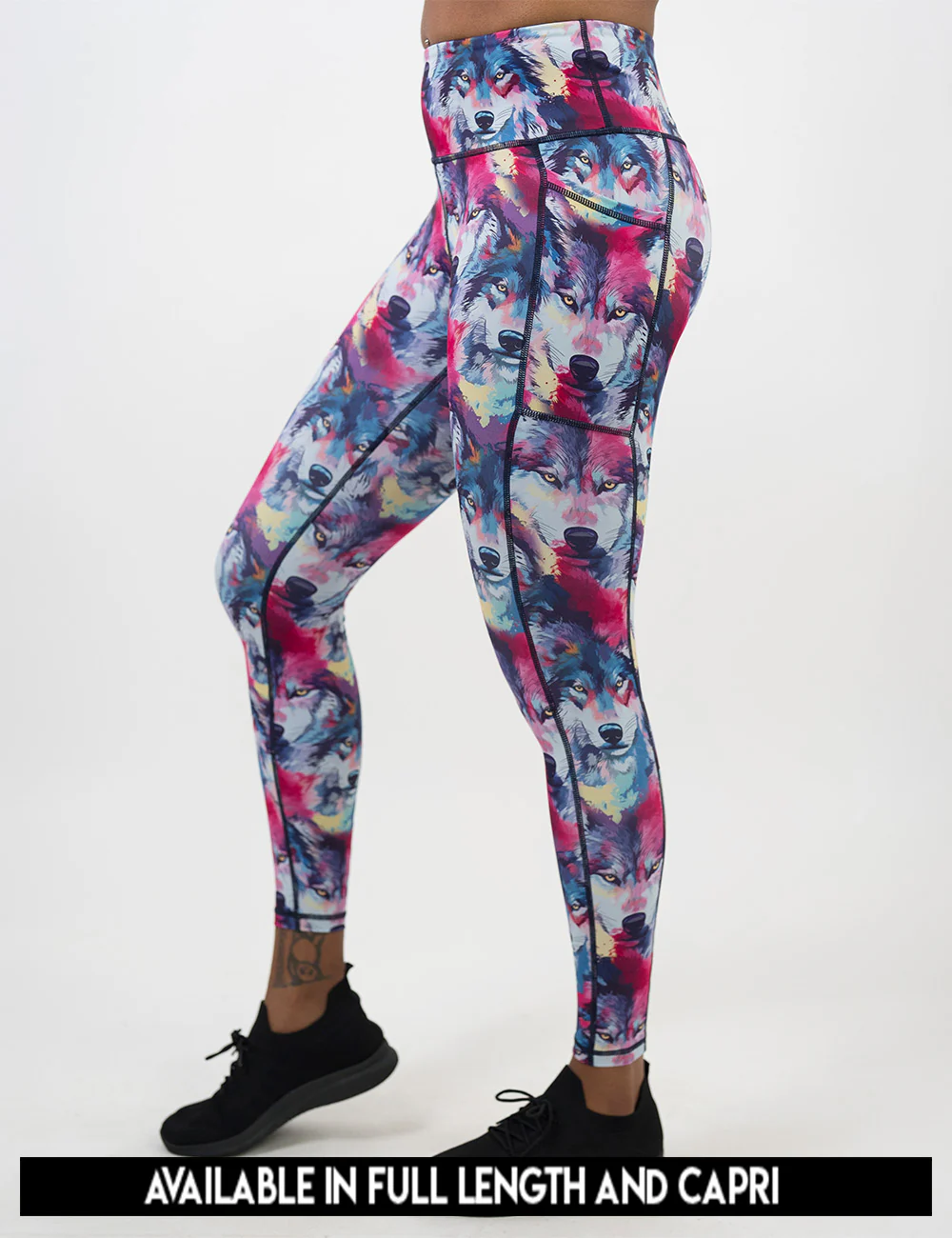 Watercolor Wolves Leggings - Image 9