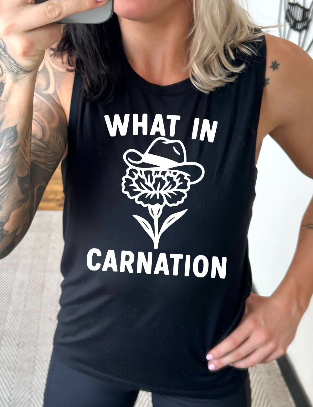 What In Carnation Muscle Tank