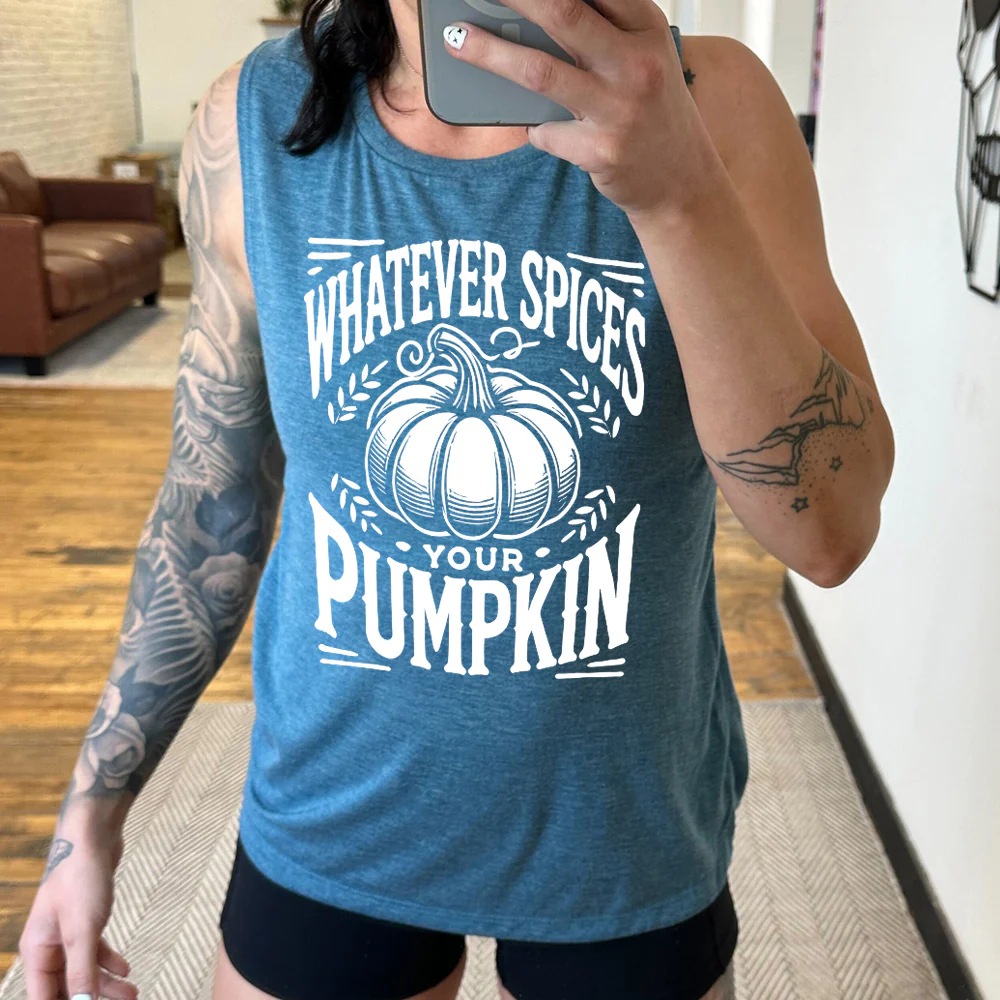 Whatever Spices Your Pumpkin Muscle Tank - Image 2