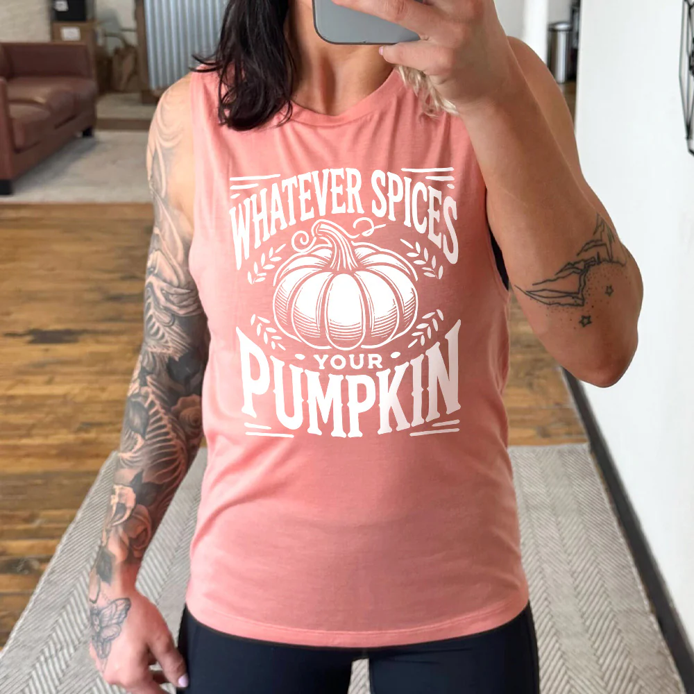 Whatever Spices Your Pumpkin Muscle Tank - Image 4