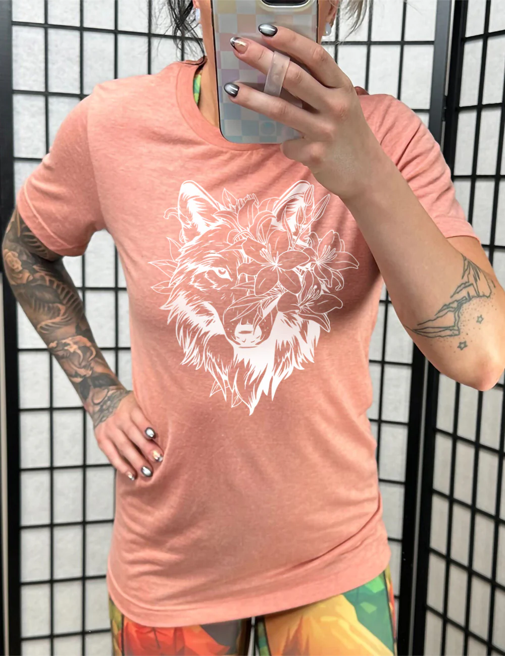 Wolf Lilies Shirt Unisex - Image 11